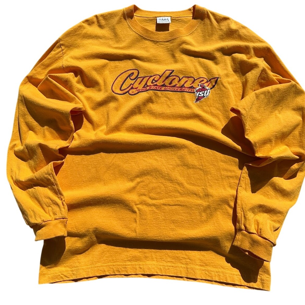 Iowa State University Cyclones Gear For Sports Long Sleeve Shirt Gold Mens L ISU